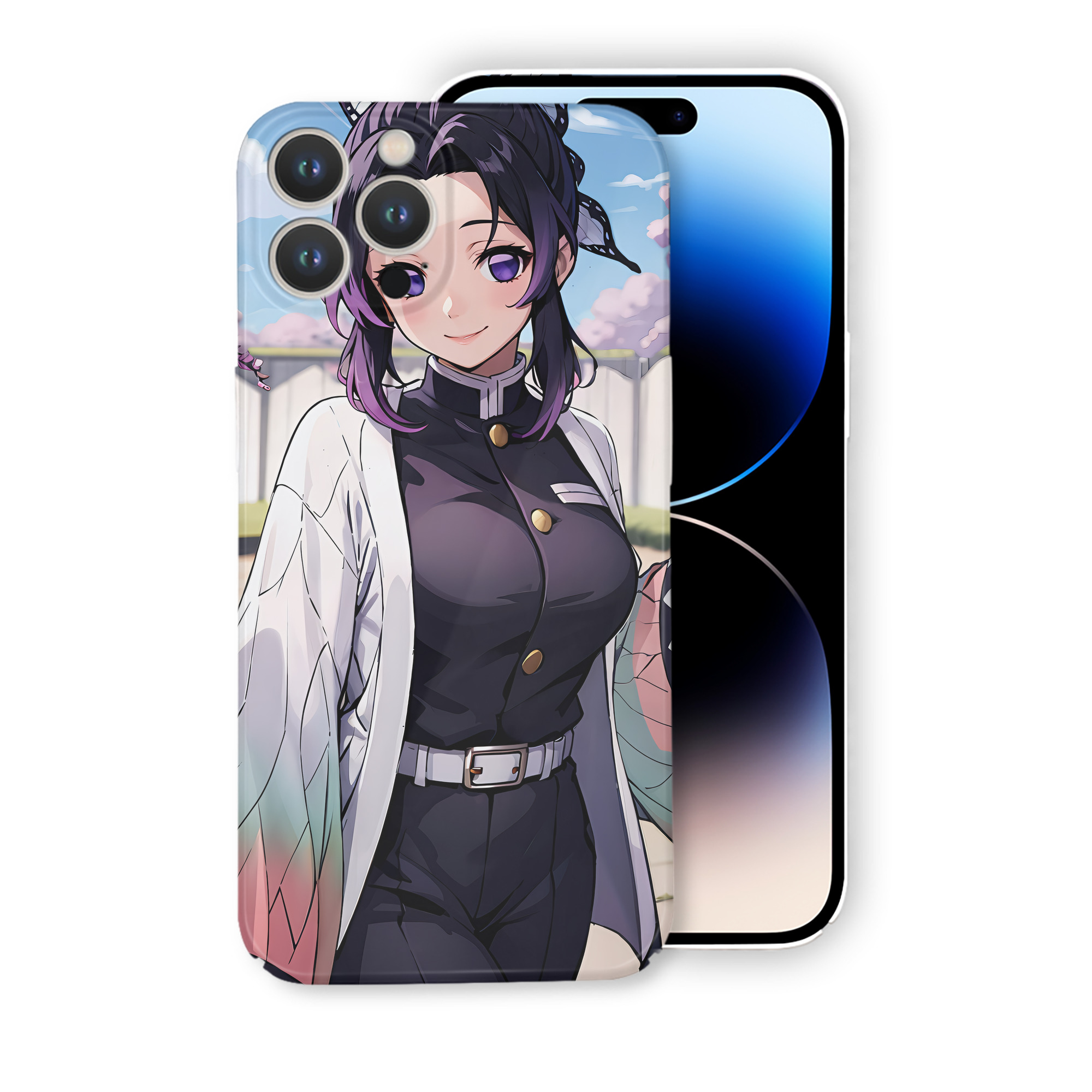 （画像用） 鬼滅の刃（きめつのやいば）蟲柱-胡蝶 しのぶ／こちょう しのぶ Kochou Shinobu 【iPhone 14シリーズ対応】ハードケース